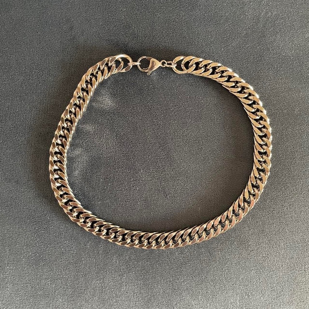 DALMATA Brand New Silver Mini Link Chain Choker Necklace